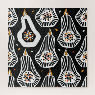 Stylized Pumpkins Seeds: Seamless Design Jigsaw Puzzle