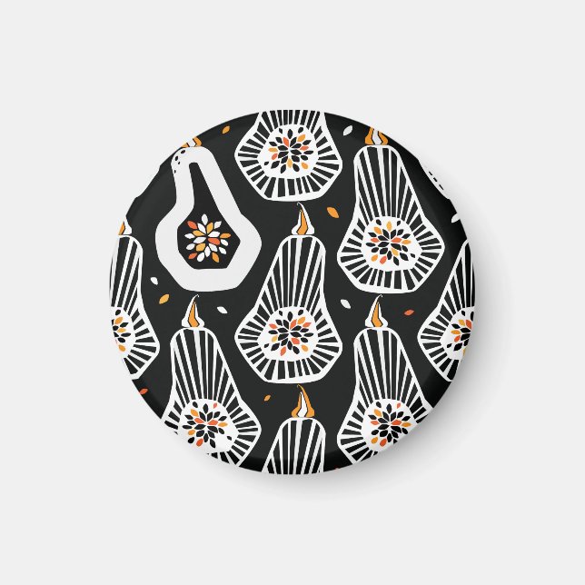 Stylized Pumpkins Seeds: Seamless Design Magnet (Front)