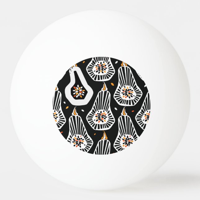Stylized Pumpkins Seeds: Seamless Design Ping Pong Ball (Front)