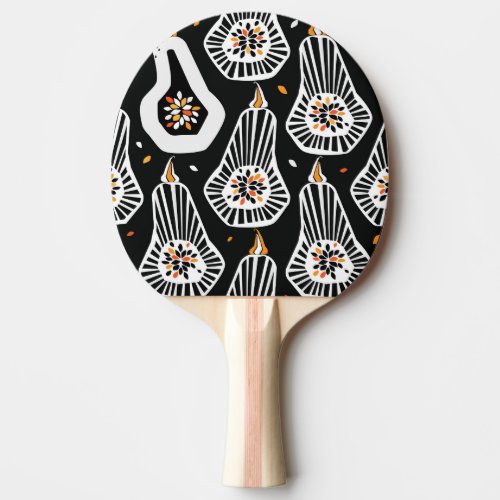 Stylized Pumpkins Seeds Seamless Design Ping Pong Paddle
