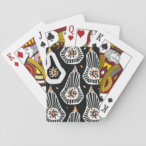 Stylized Pumpkins Seeds Seamless Design Playing Cards