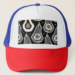 Stylized Pumpkins Seeds: Seamless Design Trucker Hat