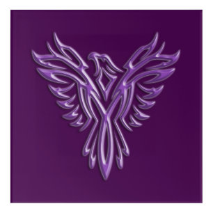 Stylized Purple Phoenix, I will always Rise Again Acrylic Print
