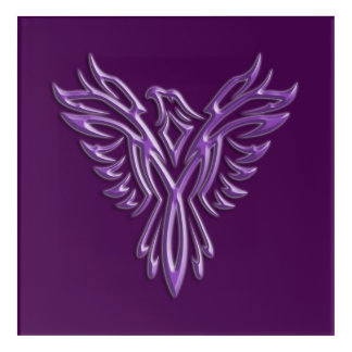 Stylized Purple Phoenix, I will always Rise Again Acrylic Print