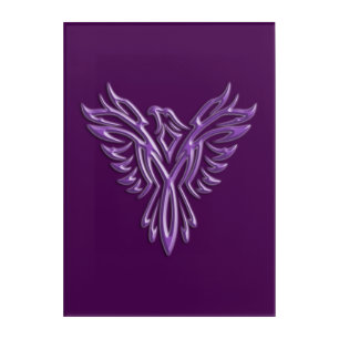 Stylized Purple Phoenix, I will always Rise Again Acrylic Print