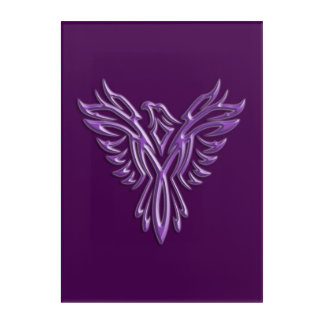 Stylized Purple Phoenix, I will always Rise Again Acrylic Print