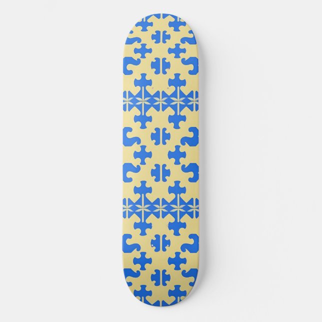 Stylized Puzzle Piece Pattern Skateboard (Front)