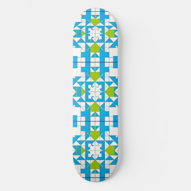 Stylized Puzzle Piece Pattern Skateboard (Front)
