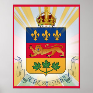 Stylized Quebec Coat of Arms Poster