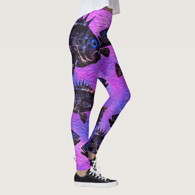 Stylized Quillback On Pink/Purple - Leggings (Right)