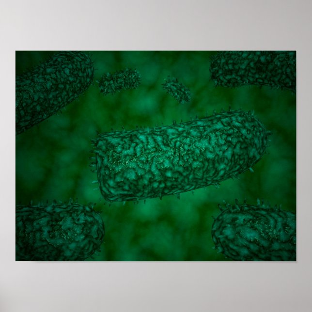Stylized Rabies Virus Particles 1 Poster (Front)