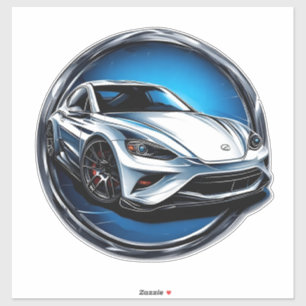 Stylized Racing Sports Car Sticker