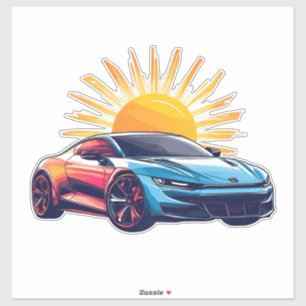 Stylized Racing Sports Car Sticker