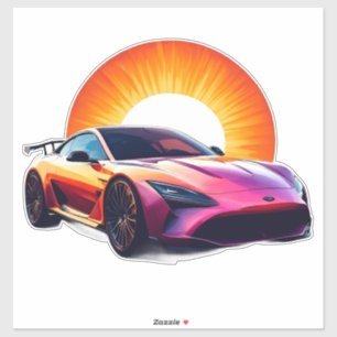 Stylized Racing Sports Car Sticker