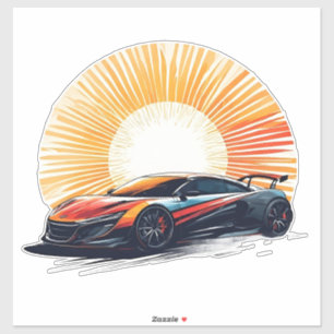 Stylized Racing Sports Car Sticker