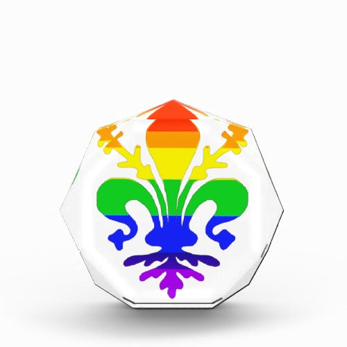 Stylized Rainbow Fleur de Lis Award