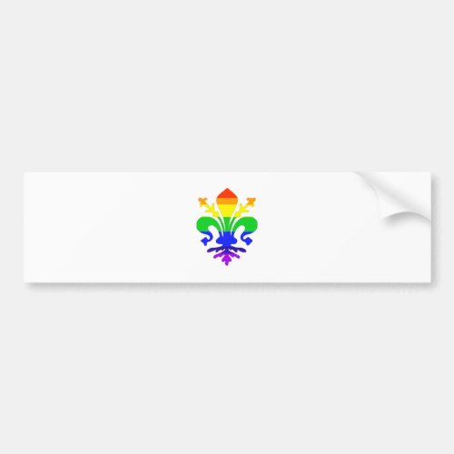 Stylized Rainbow Fleur de Lis Bumper Sticker