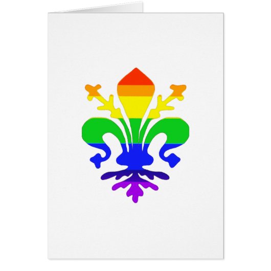 Stylized Rainbow Fleur de Lis Cards (Front)