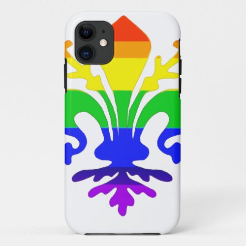 Stylized Rainbow Fleur de Lis iPhone 11 Case