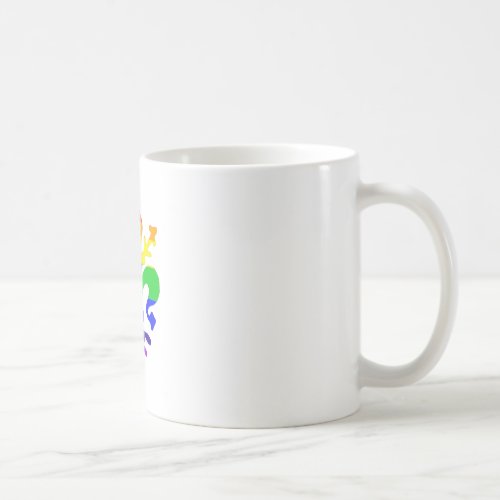 Stylized Rainbow Fleur de Lis Coffee Mug