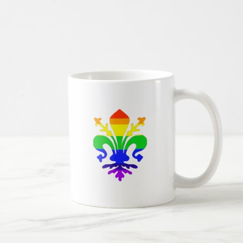 Stylized Rainbow Fleur de Lis Coffee Mug