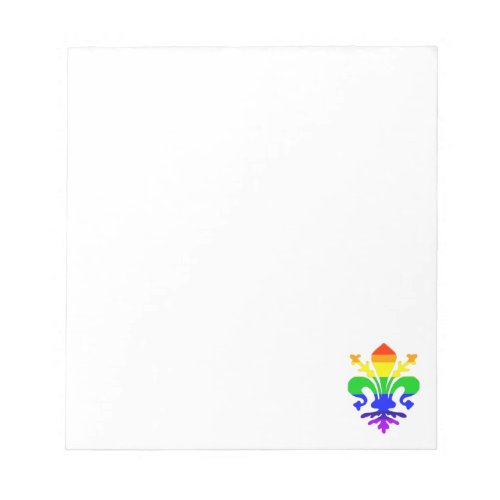 Stylized Rainbow Fleur de Lis Custom Notepad