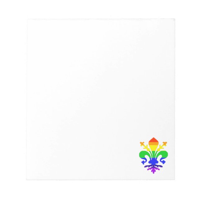 Stylized Rainbow Fleur de Lis Custom Notepad (Front)