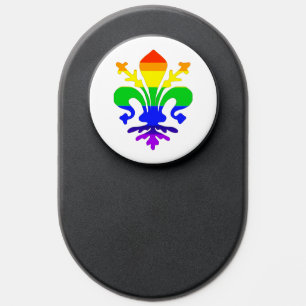 Stylized Rainbow Fleur de Lis PopSocket