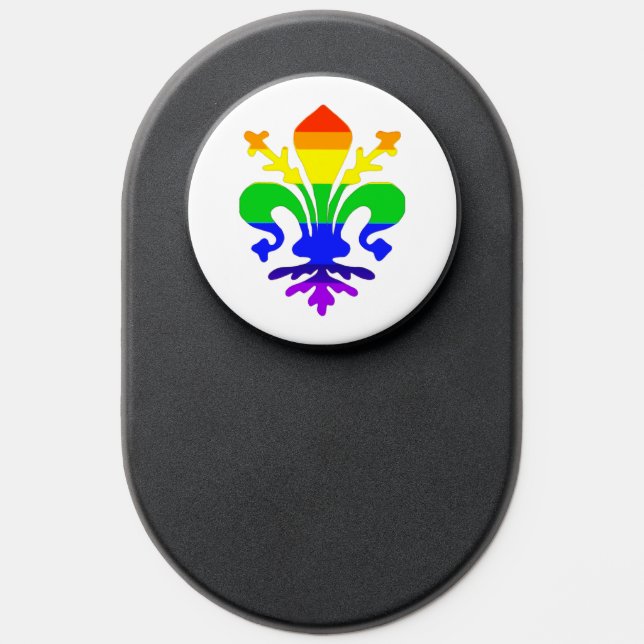Stylized Rainbow Fleur de Lis PopSocket (Popsocket)