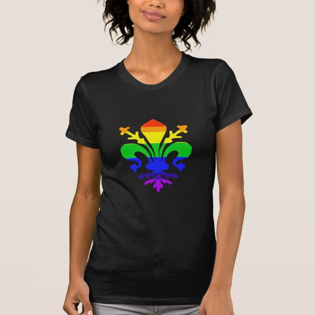 Stylized Rainbow Fleur de Lis T-Shirt (Front)