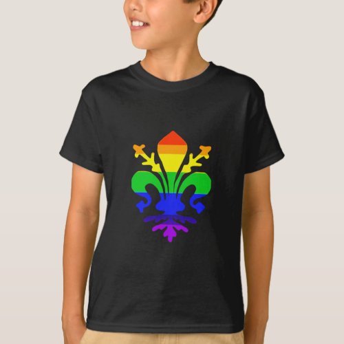 Stylized Rainbow Fleur de Lis T_Shirt