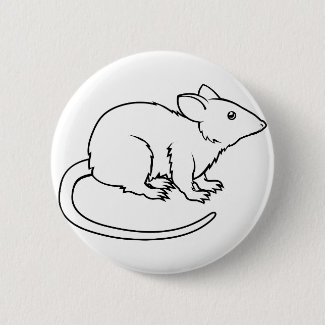 Stylized rat illustration button (Front)