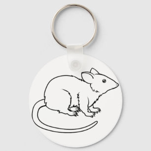 Stylized rat illustration keychain