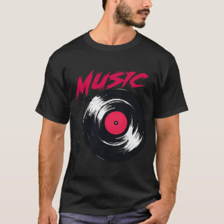 Stylized Record Player Illustration T-Shirt