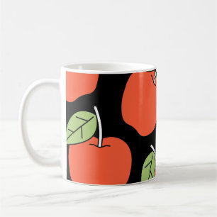 Stylized Red Apples: Bright Pattern Coffee Mug