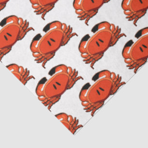 Stylized Red Black Crab #2 Drawing Tissue Paper