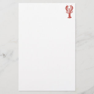 Stylized Red Lobster Stationery