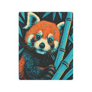 Stylized Red Panda Metal Print
