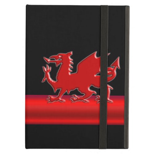 Stylized Red Welsh Dragon red metallic look strip iPad Air Case