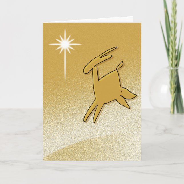 Stylized Reindeer Holiday Card (Front)