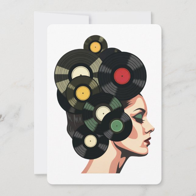 Stylized Retro Vinyl Record Poster Art Invitation (Front)
