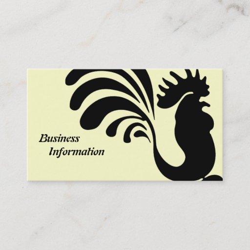 Customizable Stylized Rooster Business Cards