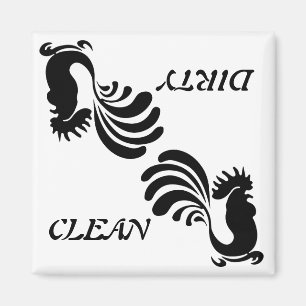 Stylized Rooster "Clean/Dirty" Dish Washer Magnet