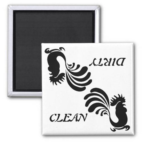 Stylized Rooster CleanDirty Dish Washer Magnet