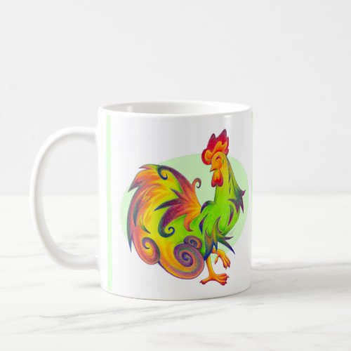 Stylized Rooster I Colorful Chicken Coffee Mug