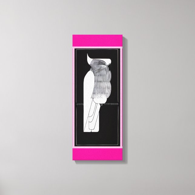 Stylized Rose-Breasted Cockatoo Pink Canvas Print (Front)