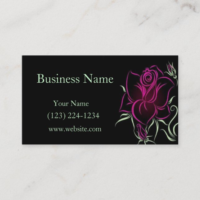 Stylized Rose Business Card (Front)
