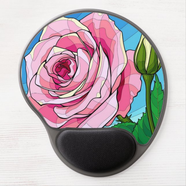 Stylized Rose Elegance Gel Mouse Pad (Front)
