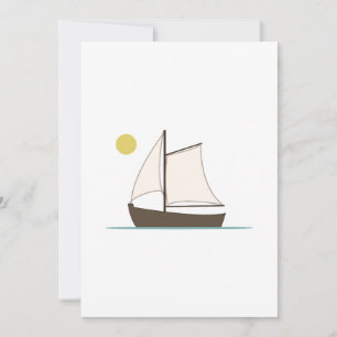 Stylized Sailboat Illustration Invitation
