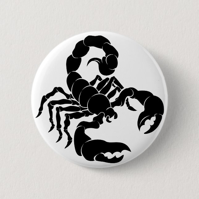 Stylized Scorpion illustration Button (Front)